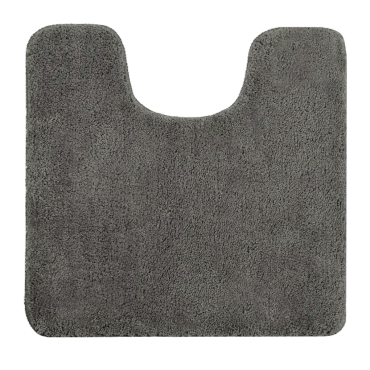 Allure Bath Fashions Charcoal Allure Luxury Deep Pile Microfibre Pedestal Toilet Mat, Non-Slip, 50 X 50Cm, Quick Dry & Easy Care ( Grey)