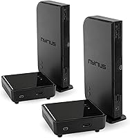 Vista 1 de Nyrius Aries Home - Transmisor y receptor inalámbrico digital HDMI para transmisión de video HD 1080p con extensor remoto IR (NAVS500) - Paquete de 2