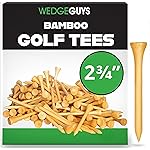 Wedge Guys Bamboo Golf Tees 2-3/4 & 3-1/4 | 100,250,500 or 1000 pcs. | Extra Durable & Stronger Than Wood Tees | Biodegradable & Less Friction | PGA Professional Approved, Golf Tees Bulk Bag
