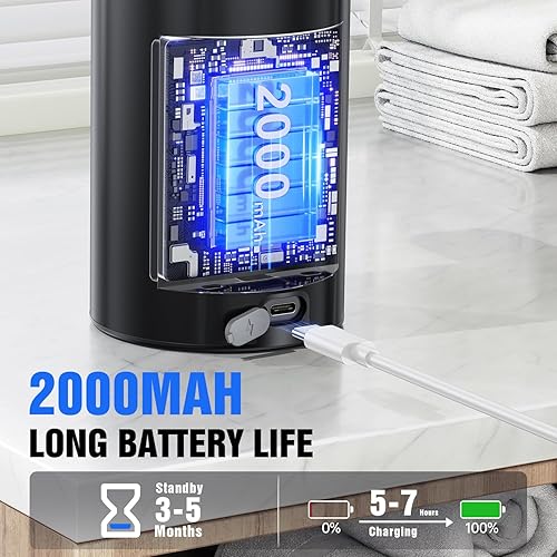 Miniatura 4 de Dispensador automático de jabón sin contacto, acero inoxidable de 11.5 onzas, 3 niveles, dispensador de jabón de manos ajustable con bomba de sensor