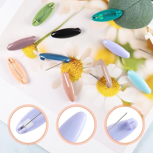 Miniatura 3 de 24 broches de seguridad para bufanda, musulmanes para hijab, broches coloridos de plástico para niñas y mujeres