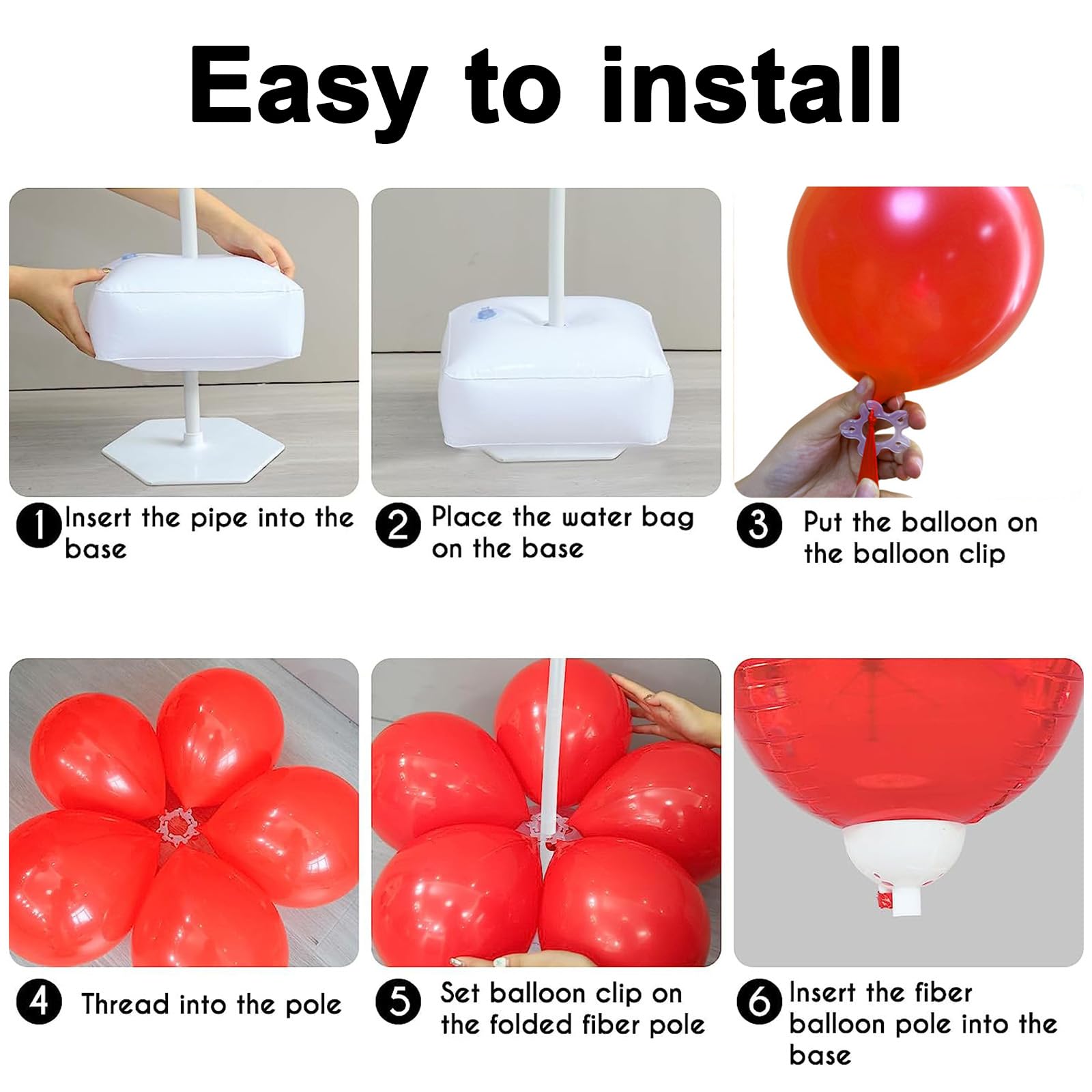 Ballonbogenständer, frei biegbar, 2,5 m - 1,5 m Faserstangen, Rahmen für Hochzeit, Geburtstag, Abschlussfeier, Party, Weihnachtsdekorationen