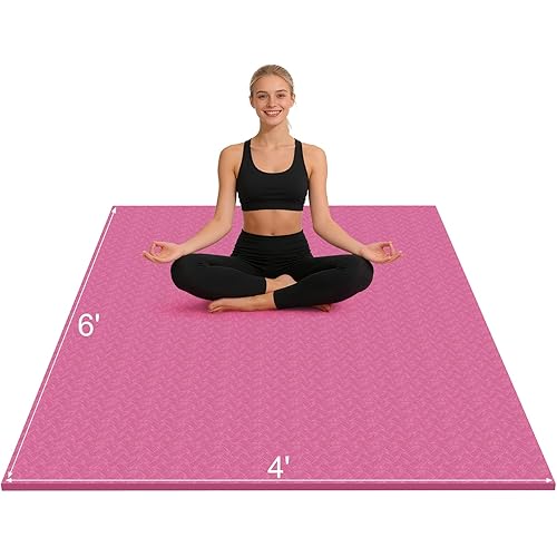 RINREA Large Gymnastics Mat for Gymnastics Bar, 6'x4' Extra Thick Exercise Mat for Home Gym Workout