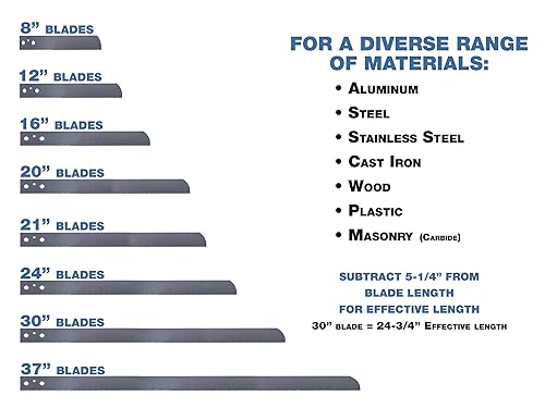 Miniatura 6 de CS Unitec Sierra eléctrica para metal, madera, plástico, corte de tubería de hasta 30 pulgadas de diámetro en una pasada, carrera larga de 5-14
