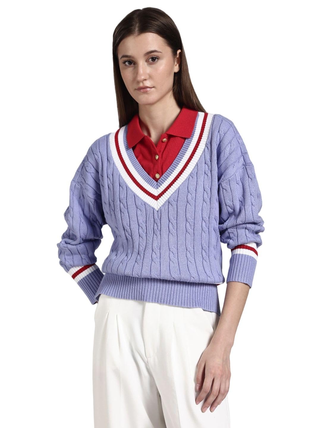 tommy hilfiger Regular fit Cotton v-Neck Tennis Sweater-picture-14