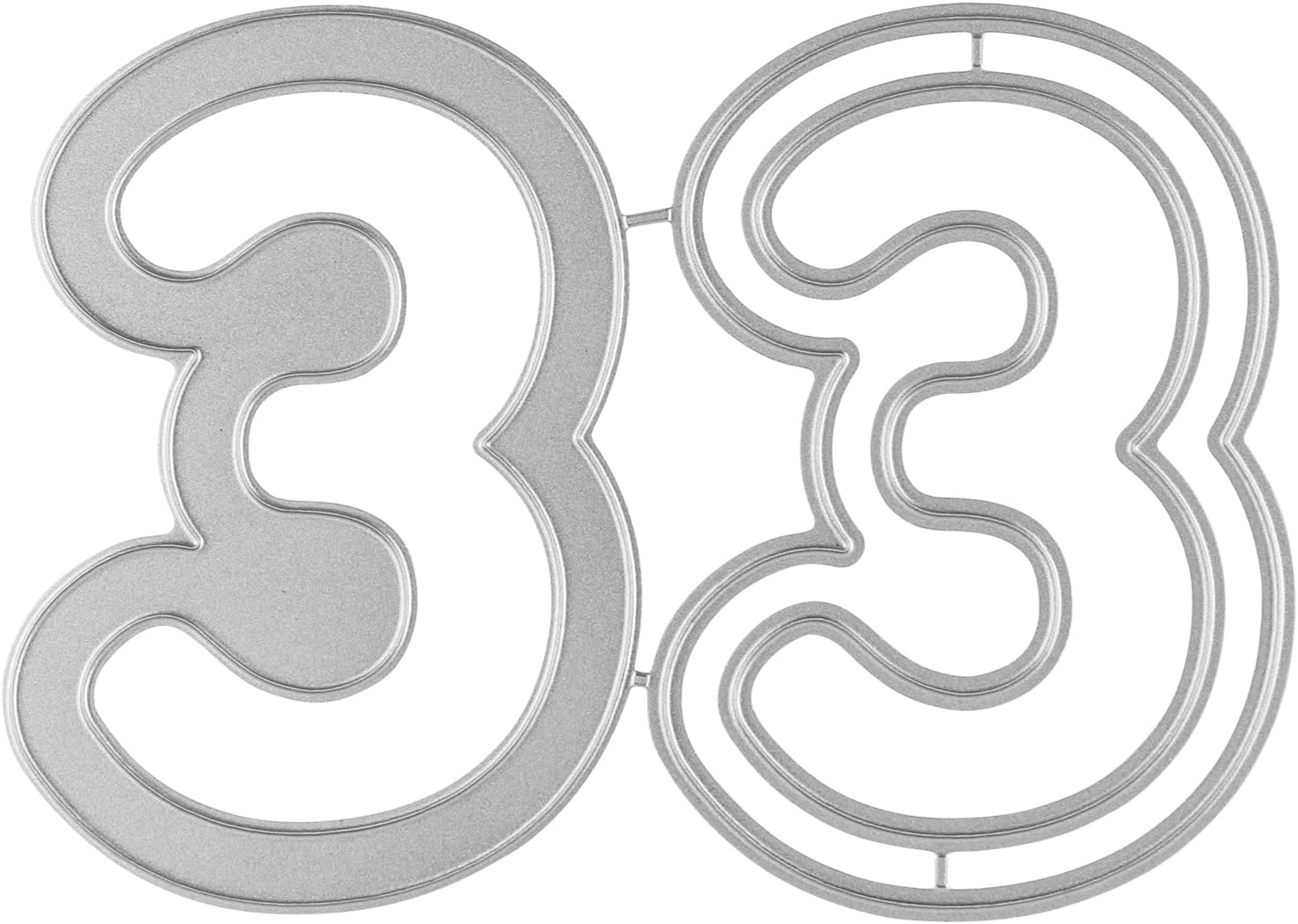Briartw Number 3 Cutting Dies for Shaker Card Making,Metal Stencil for DIY Scrapbooking Album Photo Birthdays,Anniversaries,Holiday Wishes Crafts Invitation Card