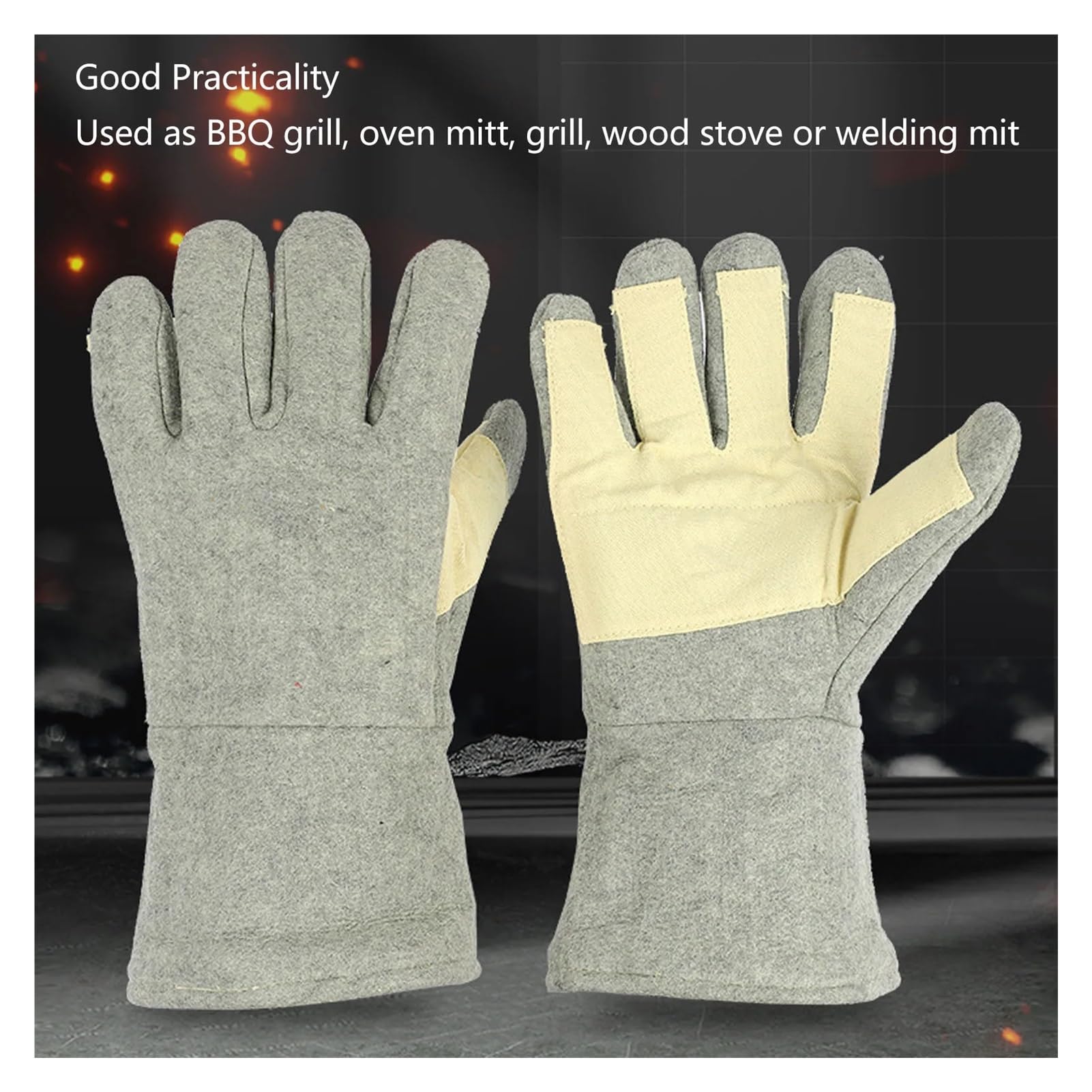 ZK30 1 Pair Heat Resistant Gloves Separate Fingers Hot Proof Mitts Tool for Working Welding luvas de soudure