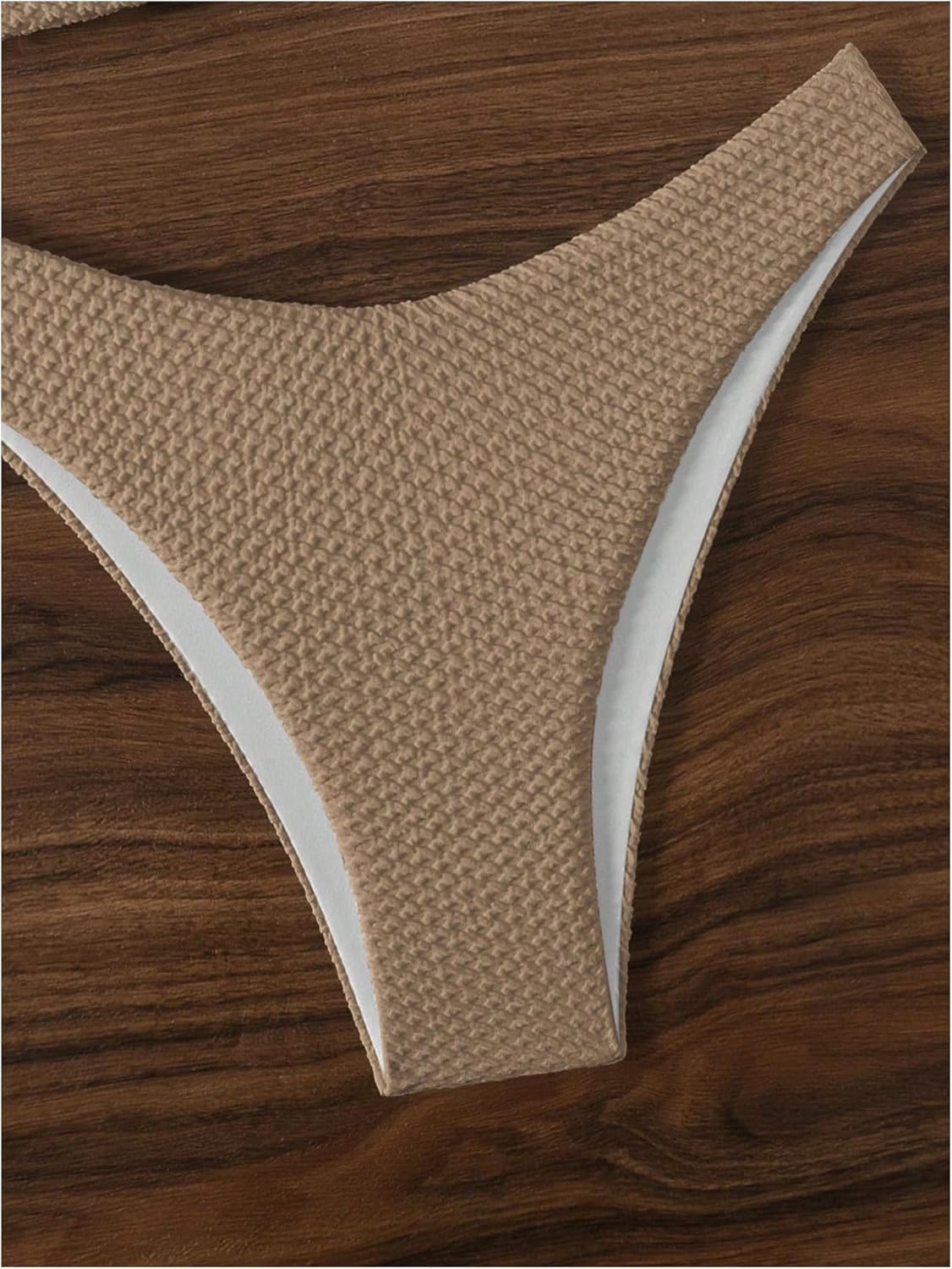 SHENHE Women's Strapless Tie Front 2 Piece Swimsuits Sexy Thong Bandeau Bikini Set - Image 4