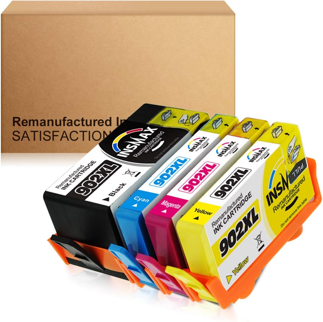 Remandom Remanufactured Ink Cartridge Replacement for 902XL 902 XL Compatible with HP OfficeJet Pro 6960 6970 6950 6954 6978 6962 6968 6975 6979 6951 Printer (1 Set)