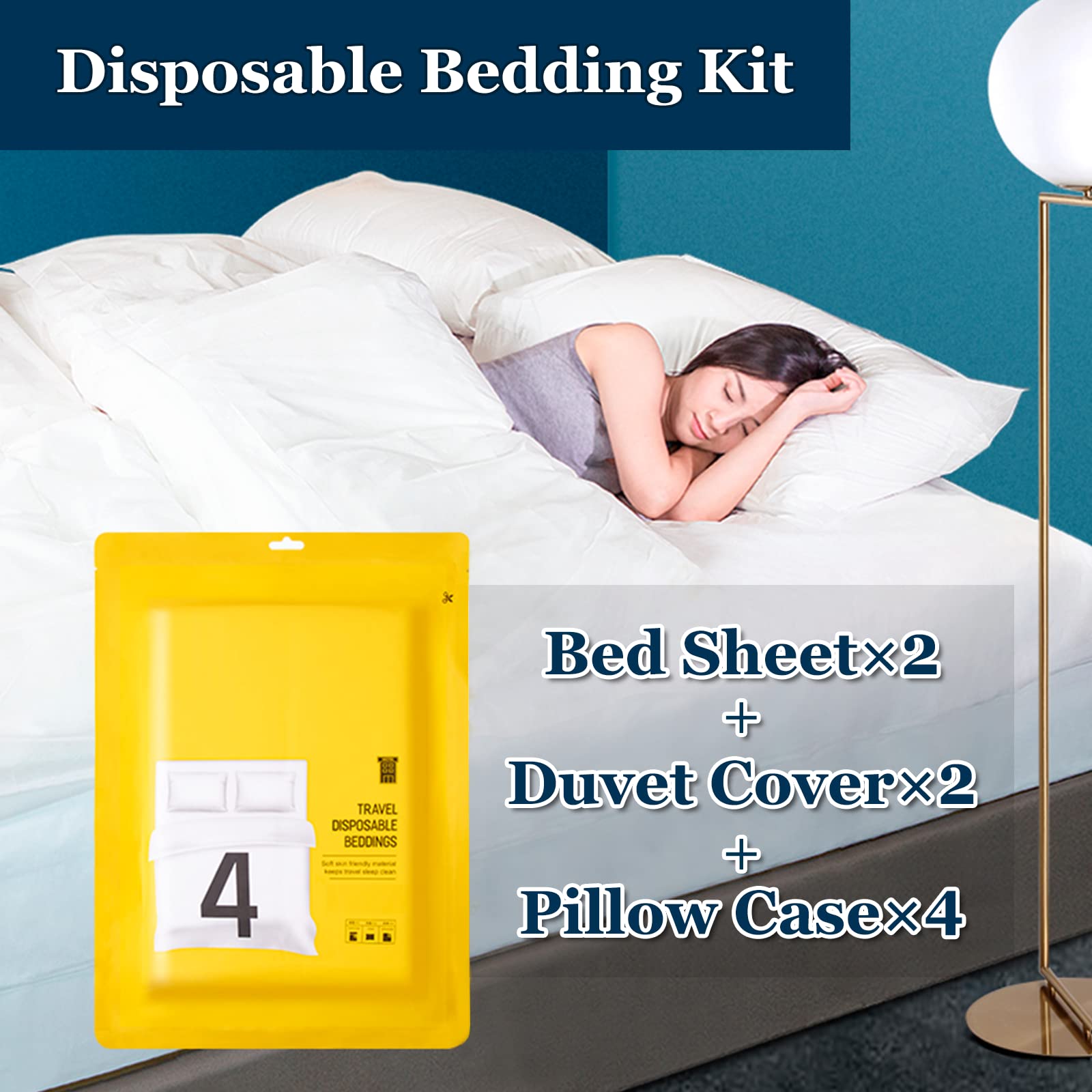 Kit Voyage 17 Pièces Mgchowue - Draps Jetables, Serviettes, Pantoufles - Pour Hôtel, Camping - Hygiène