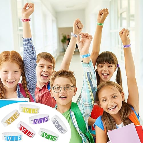 Miniatura 6 de Paquete de 700 pulseras VIP para eventos, de colores neón, para fiestas, eventos deportivos, conciertos, fiestas temáticas, parques de atracciones,