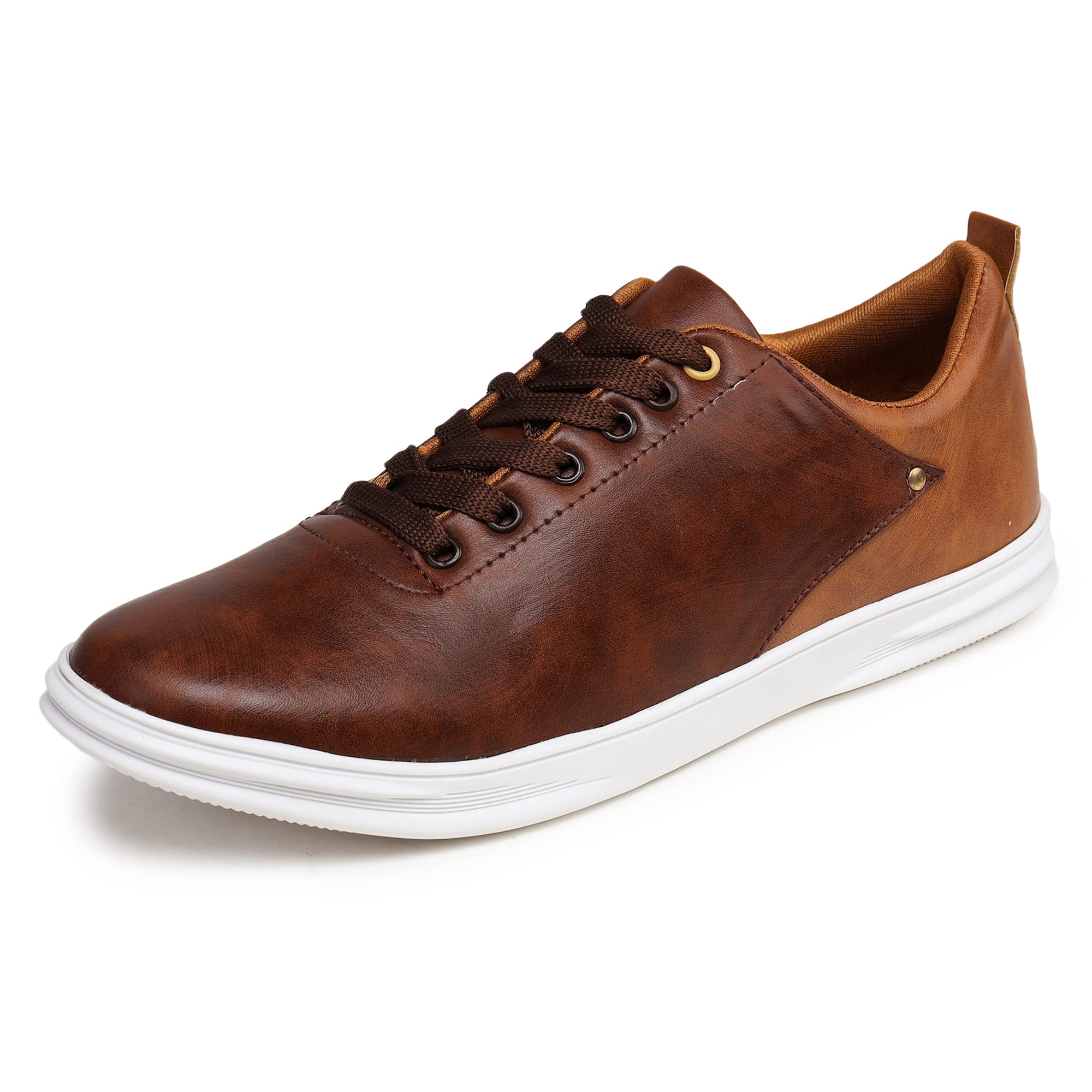 DICY Sneakers for Men Boys Casual Shoes- Synthetic Leather- Easy to Clean Low Top Gents Juta- Availlable in Different Sizes and Color Brown