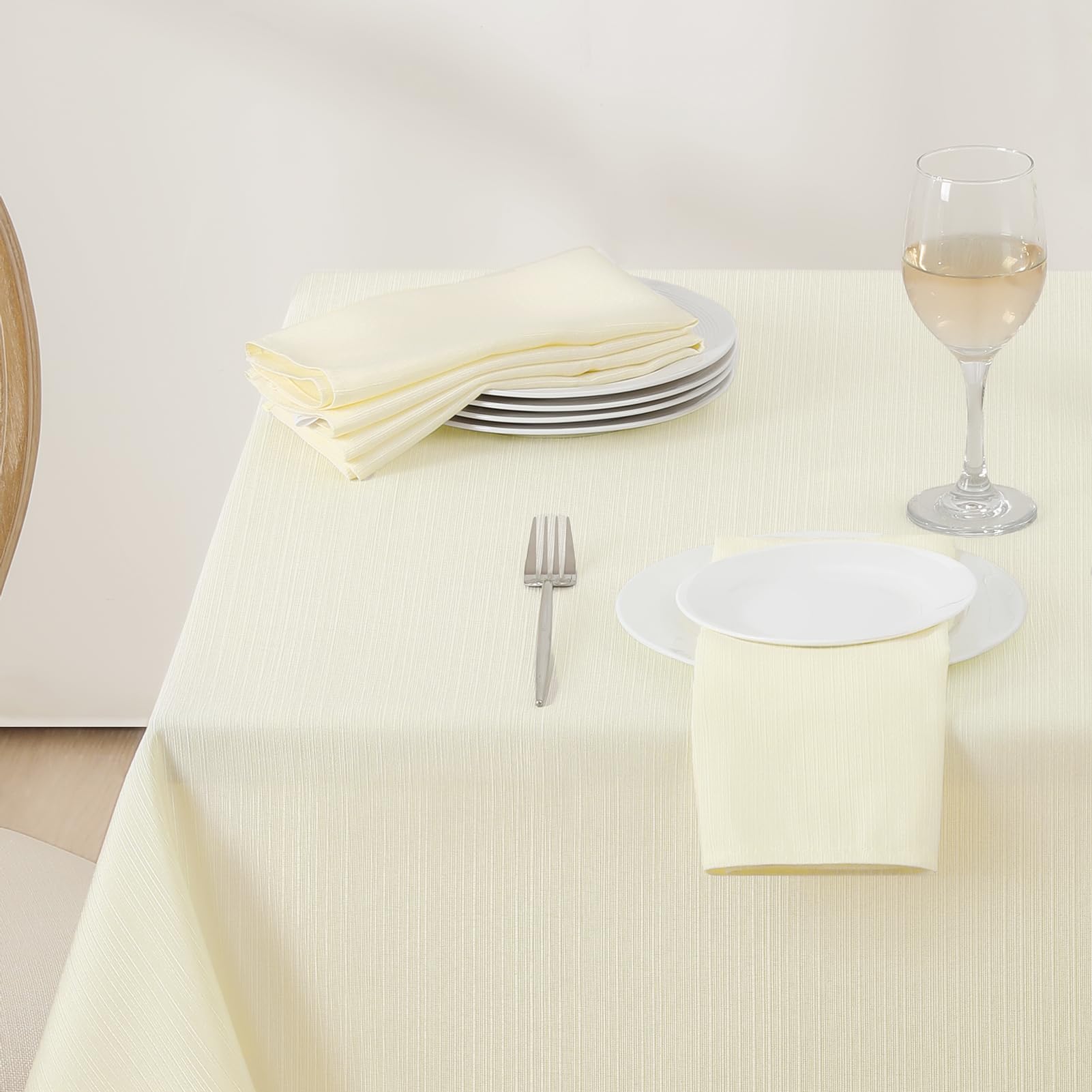 Softalker Nappe Rectangulaire Imperméable Et Résistante Aux Taches, Tissu Infroissable, Lavable, En Polyester 210 G/m², Pour Salle à Manger, Fête, Buffet, Mariage (137,2 X 137,2 Cm, Kaki