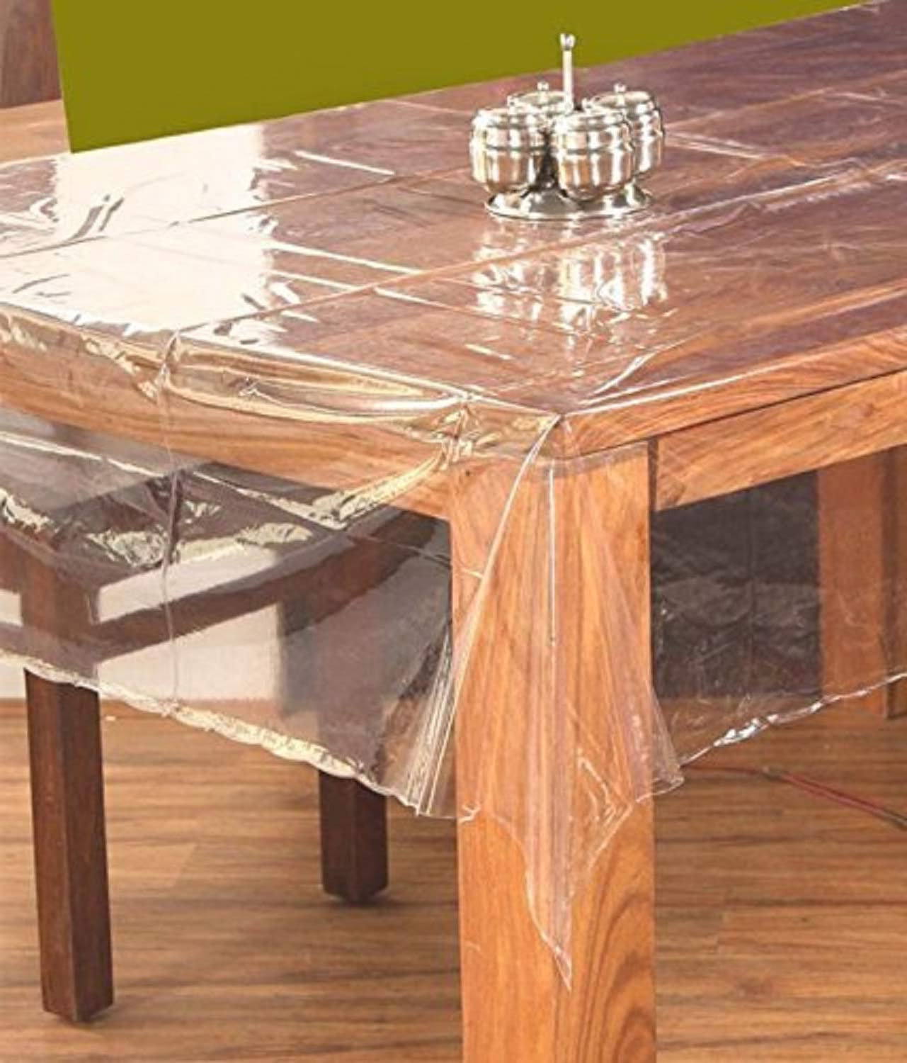 Kuber Industries Exclusive Table Cloth|PVC Rectangular Center Table Cover|Table Sheet for Dining, Party, Events|Waterproof Protector|Indoor and Outdoor Use 60X40 (Transparent)