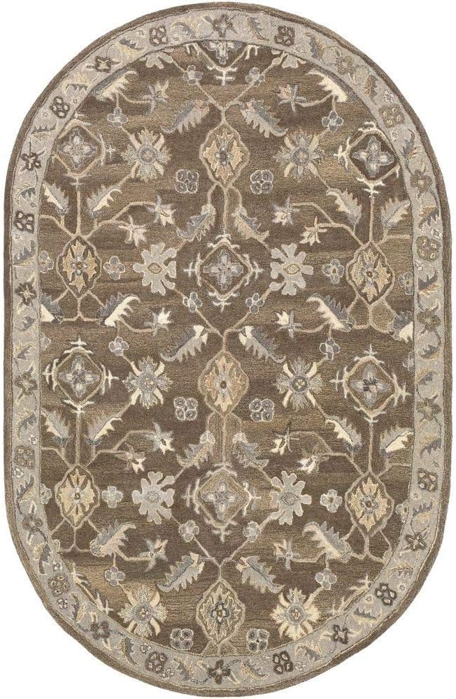 8' x 10' Oval Wool Area Rug, Persian Traditional Oriental
