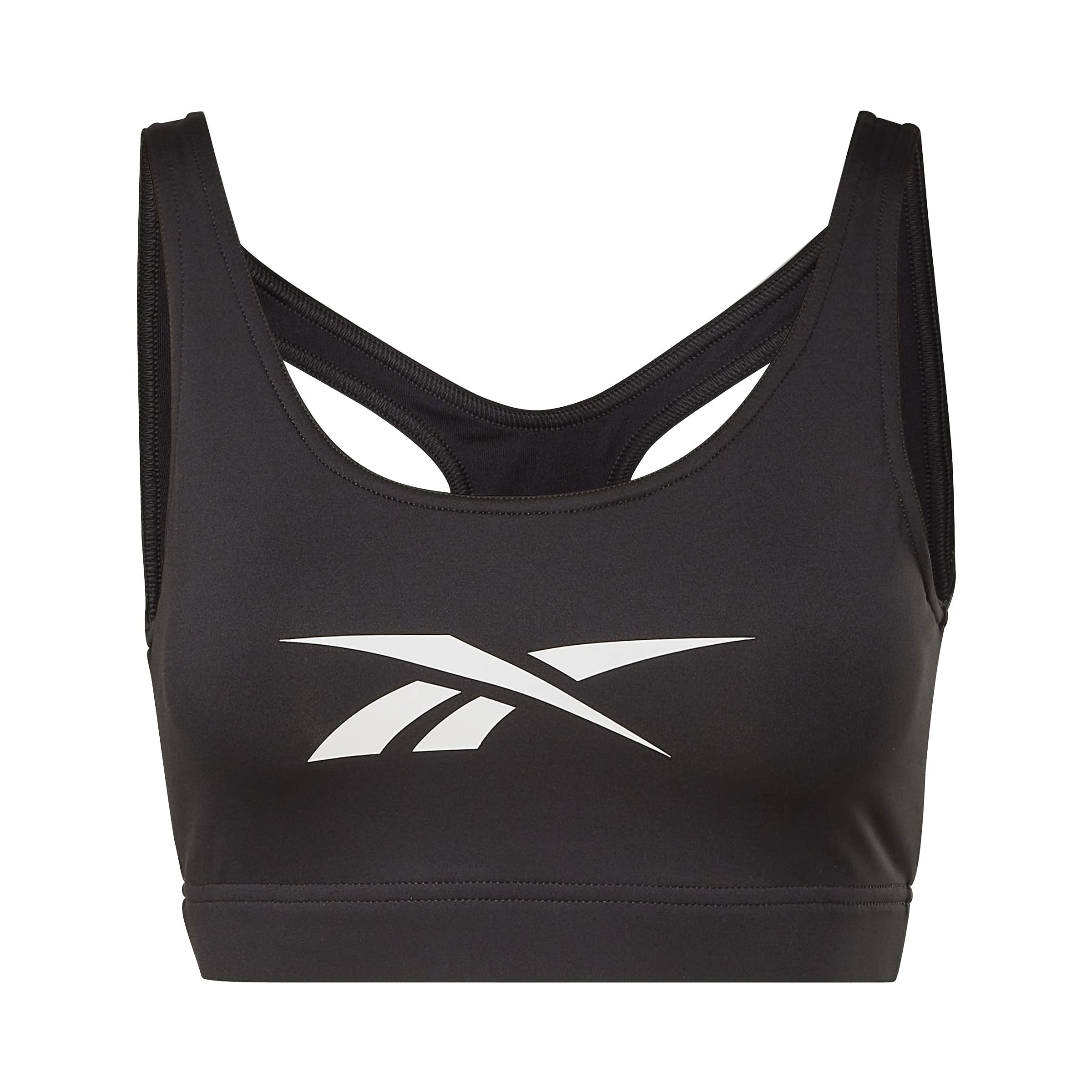 Reebok Women's Identity Train Big Logo Sports Bra Night Black XXS