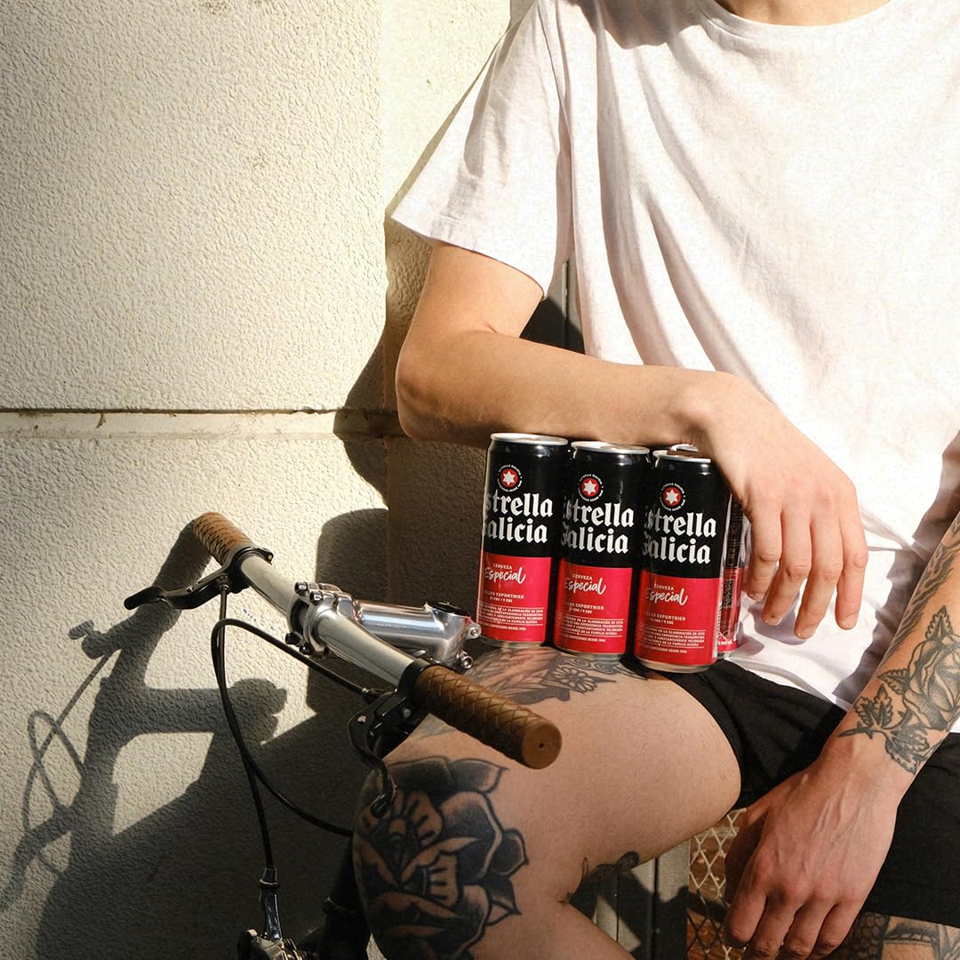 Estrella Galicia Especial - Cerveza Lager Especial, Pack de 24 Latas x 33 cl, Sabor Ligero y Amargo, Aroma a Lúpulo, 5,5% Volumen de Alcohol — view 10