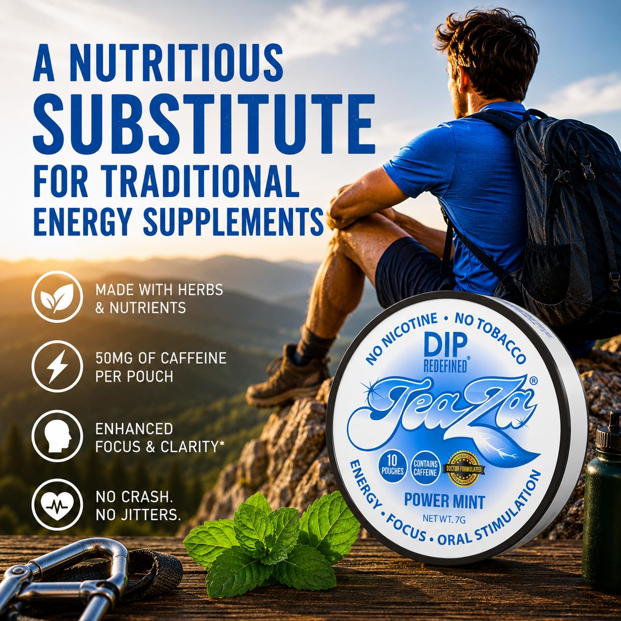 Amazon.com: TeaZA Herbal Energy Pouches, Nicotine Free Tobacco