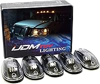 Vista 1 de iJDMTOY 5 luces LED ámbar para techo de cabina compatibles con camiones SUV 4x4 (lámparas de lente transparente)