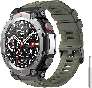 سوار رياضي من دلع موبايلك متوافق مع ساعة امازفيت تي-ريكس 3، مصنوع من السيليكون الناعم للجنسين بقياس قابل للتعديل