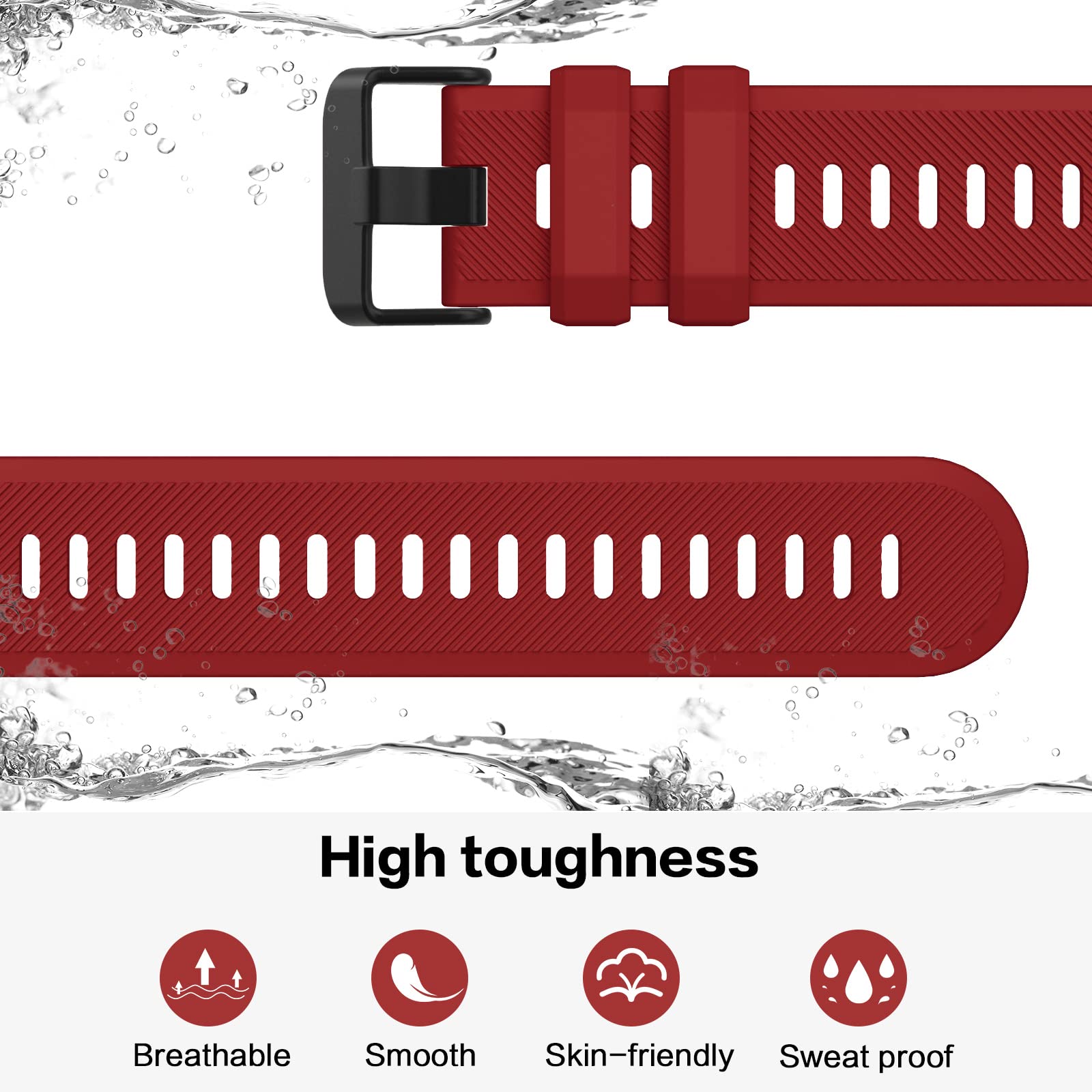 Strap for Amazfit GTR Silicone 22mm Sport Replacement Straps for Amazfit Pace/Amazfit Stratos/Stratos 2/ Stratos 2S/ Stratos 3/ Amazfit GTR 2/ GTR 2e/ GTR 3/ GTR 3 Pro/Huawei Watch GT 2 3 Pro - Image 2