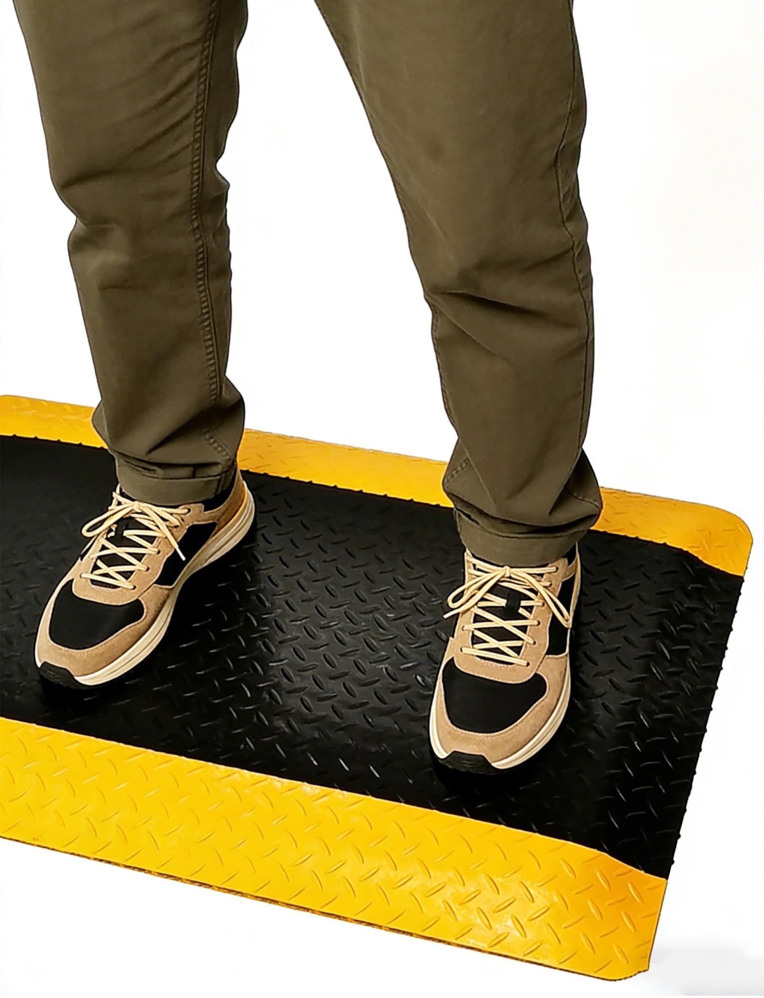 Tappetino antifatica per Stare in Piedi - Spessore 2 cm, Tappetino da Lavoro in Gomma Antiscivolo, Tappetino Comfort per Cucina, Garage e Officina (Diametro 150x90 cm)