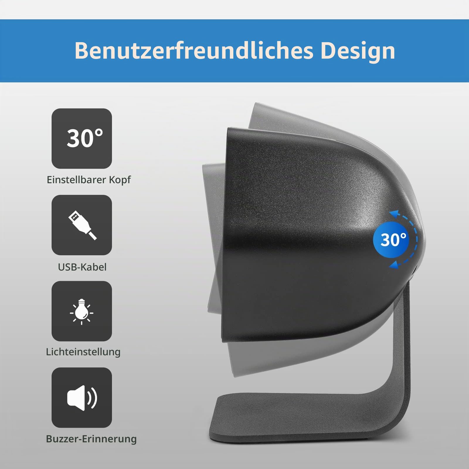 NETUM 1D 2D QR Präsentationsscanner mit USB-Barcodescanner, Omnidirektional, kabelgebunden, für Mobile Bewirtschaftung Computer, Bildschirm-Scan-Unterstützung PDF417, Securpharm Code (Data Matrix)