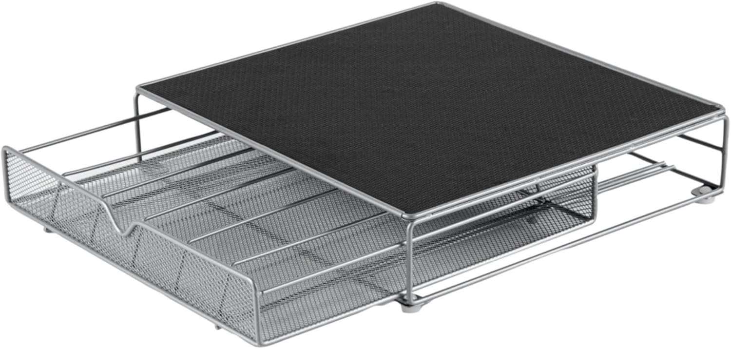 Restaurantware Coffee Pod Holder 12.99 x 12.2 x 2.95 Inches 36 K-Cup Iron Coffee Capsule Organizer Iron Storage Drawer Black Office Pod Organizer image 2