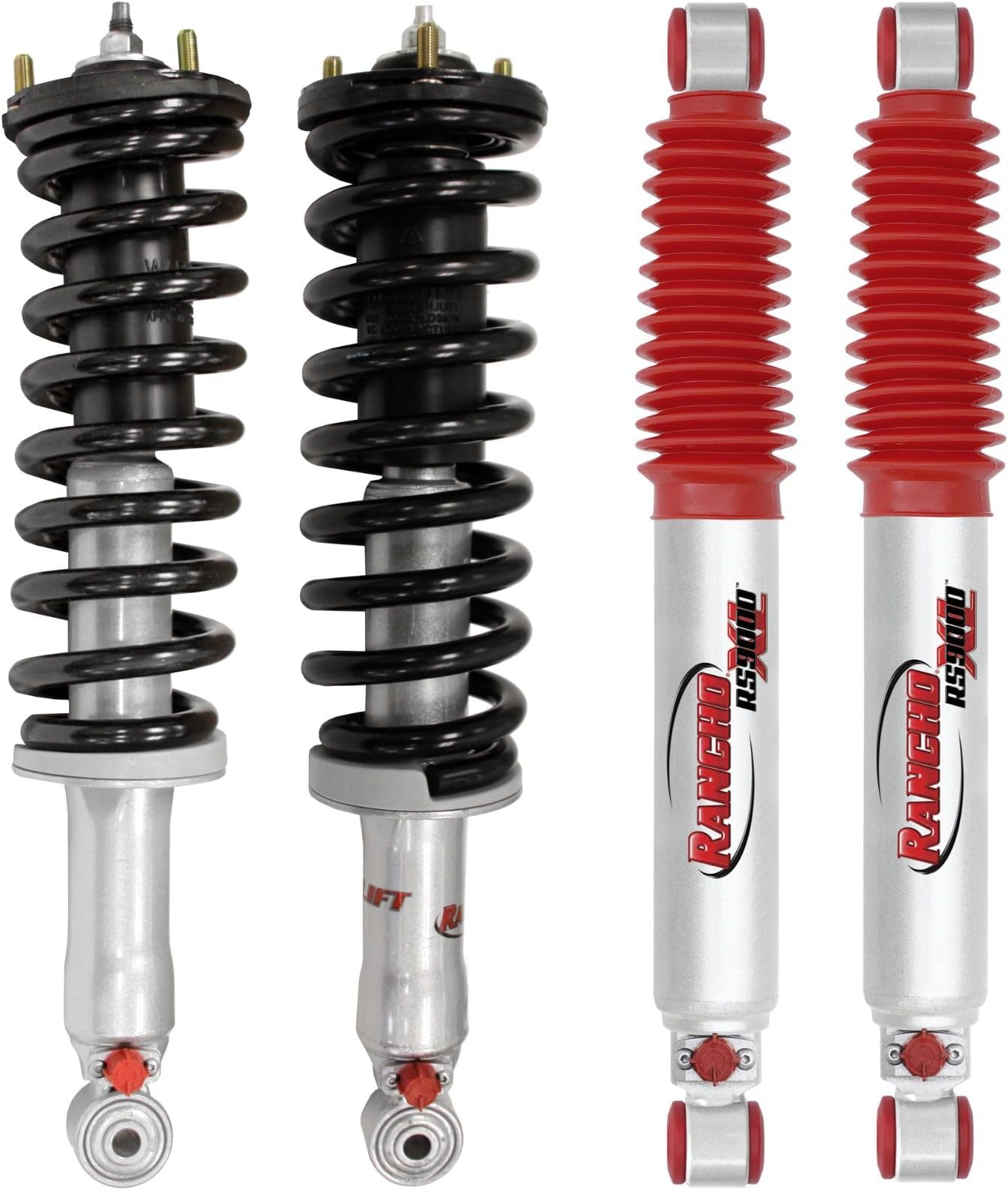 Rancho Set of Front Suspension QuickLIFT Loaded Struts & Rear RS9000XL Series Shocks fits 1998 2000 Tacoma 4WD with 1.75โ Front & 0โ Rear Lift | Built to Last