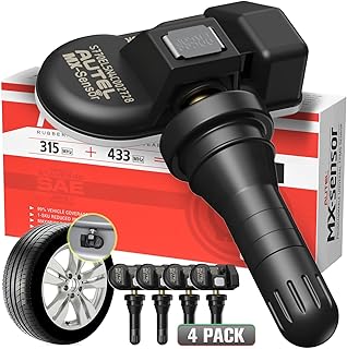 Autel TPMS Sensors MX-Sensor 2 in 1 TPS218 (315MHz + 433MHz) Screw-in OE-Level Tire Pressure Monitoring System Sensor for 99% Main Vehicles SAE Standard J1205/J1206/J2657 (Rubber Stem Qty of 4)