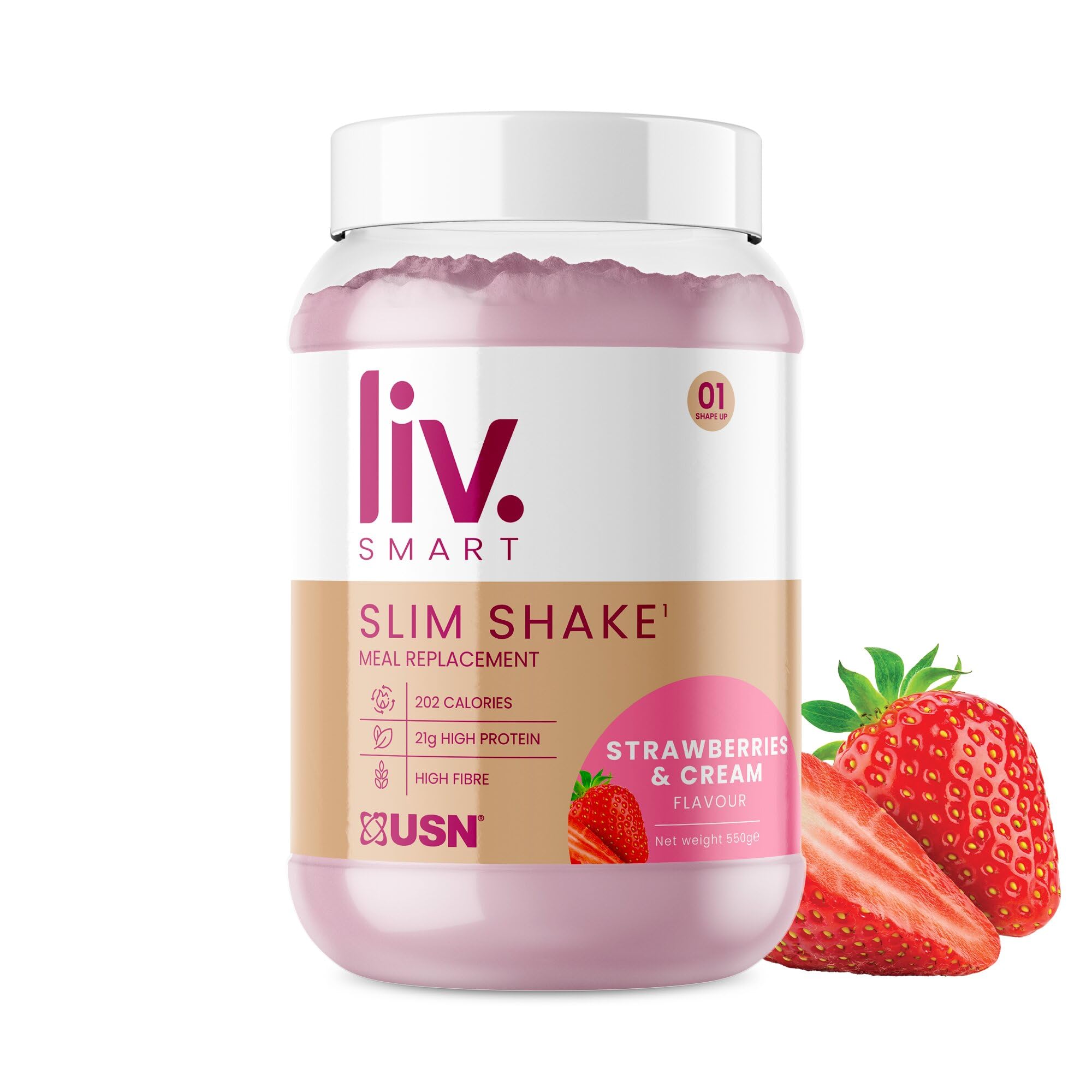 USN Liv.Smart Slim Shake (550g) Strawberry - Proteins - Meal Replacement