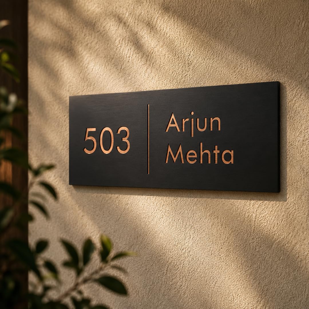 Name plate for home entrance | Wood Personalized Name Plate with 3D Letters | Door name plates | Name Plate For Home, Office & Outdoor Entrance | 15X30 cm | Wooden | Diwali gifts-image-21