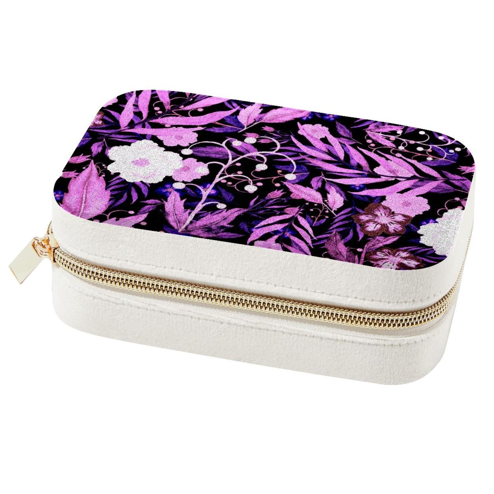 Boîte à bijoux violette anti-nœuds pour ranger colliers et bagues