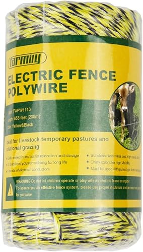 Miniatura 2 de Carrete de alambre para valla eléctrica portátil Farmily fácil de instalar reparar cortar y enrollar Amarillo y negro