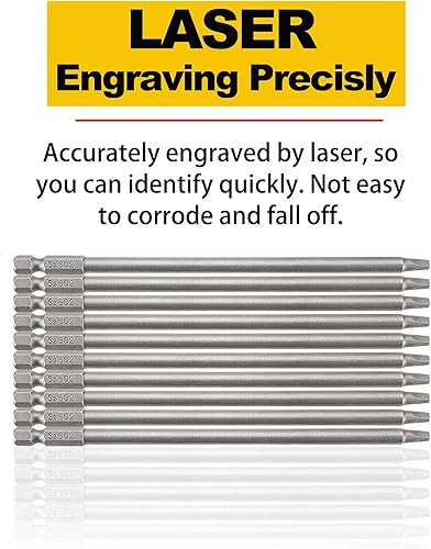 Miniatura 5 de Rocaris Juego de brocas de destornillador de cabeza cuadrada magnética larga con vástago hexagonal de 1/4 pulgadas, herramientas eléctricas SQ2 para