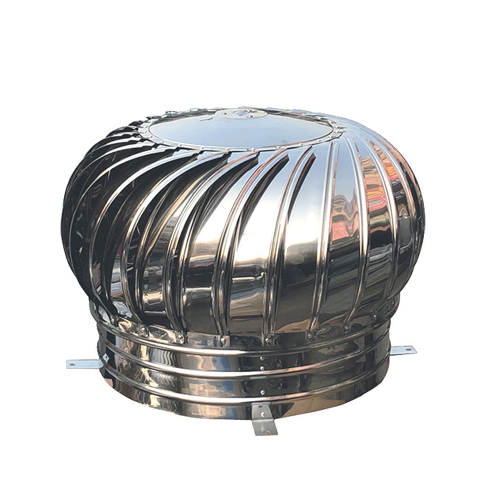 Sombrerete de Chimenea, esférico, de Acero Inoxidable 201, con Salida de Aire Reforzada, Resistente a la Lluvia, Giratorio, Adecuado para techos de fábricas y Granjas, 40