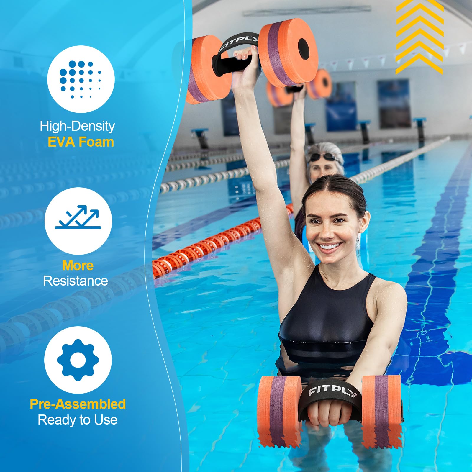 Haltères Aquatiques En Mousse EVA - Poids D'Eau Pour Piscine, Fitness Aquatique Et Exercices Aérobiques