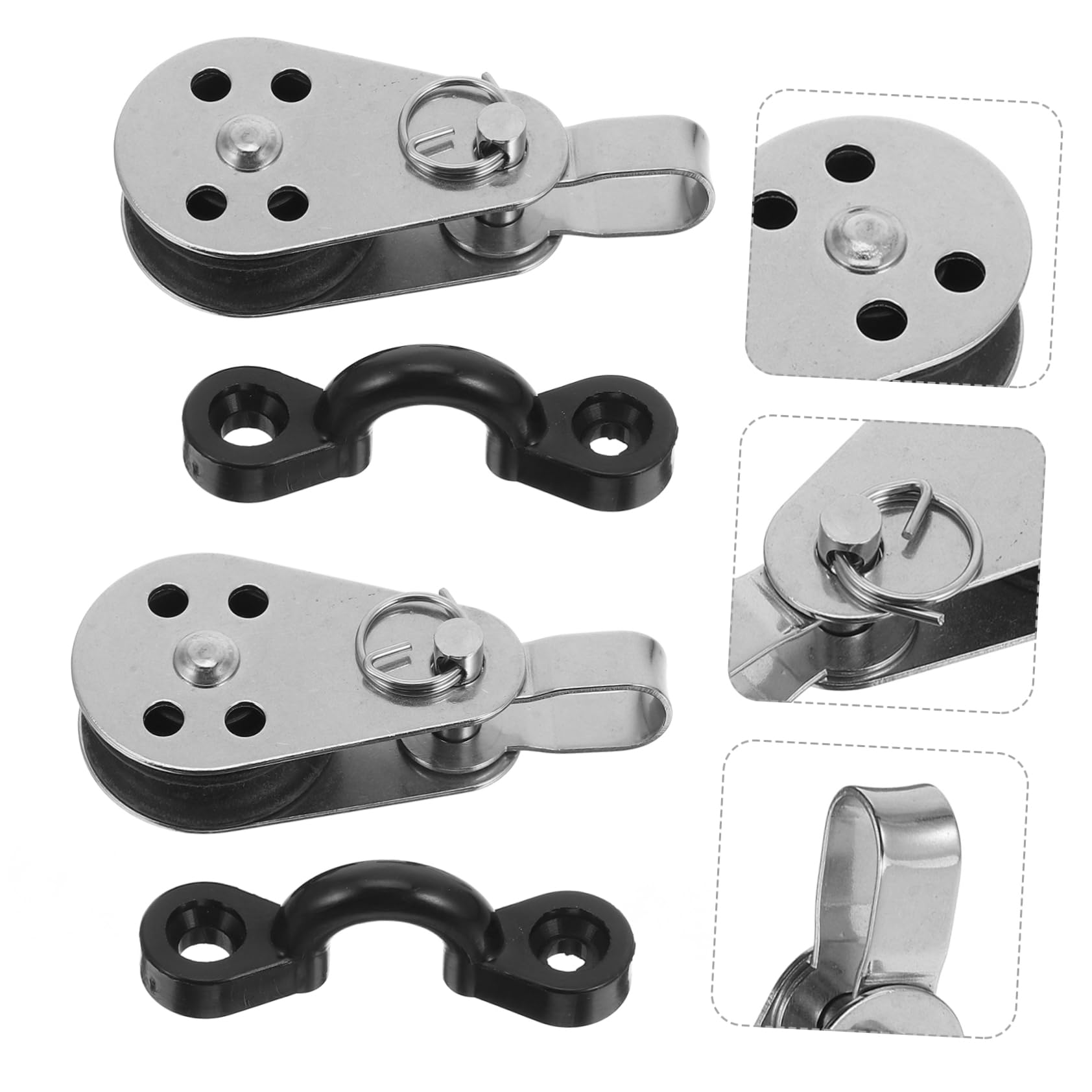 UPKOCH Combinación de Accesorios de Kayak Ancla Kit de Aparejo para Cubierta de Kayak para poleas de Cuerda kayac Bloque de polea Simple Guada de Bloque de polea de Kayak