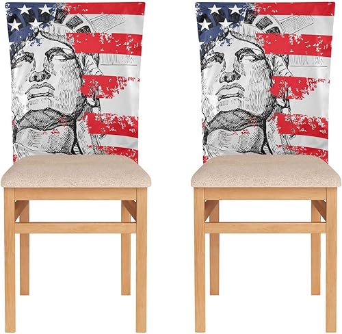 Miniatura 2 de 4 de julio, Día de la Independencia Americana, funda decorativa para silla de comedor suave para reuniones familiares, funda de silla de comedor