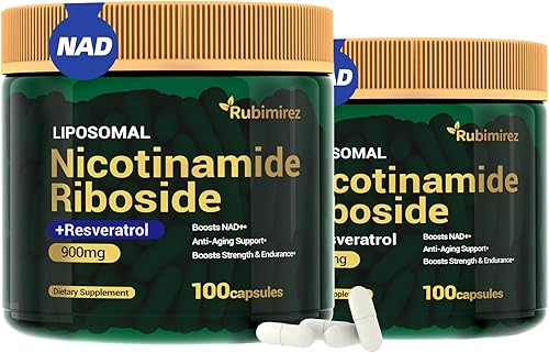 Suplemento NAD+ con ribósido de nicotinamida y resveratrol 900 mg  Apoyo antienvejecimiento para mujeres y hombres, alternativa NMN, vegano sin OMG