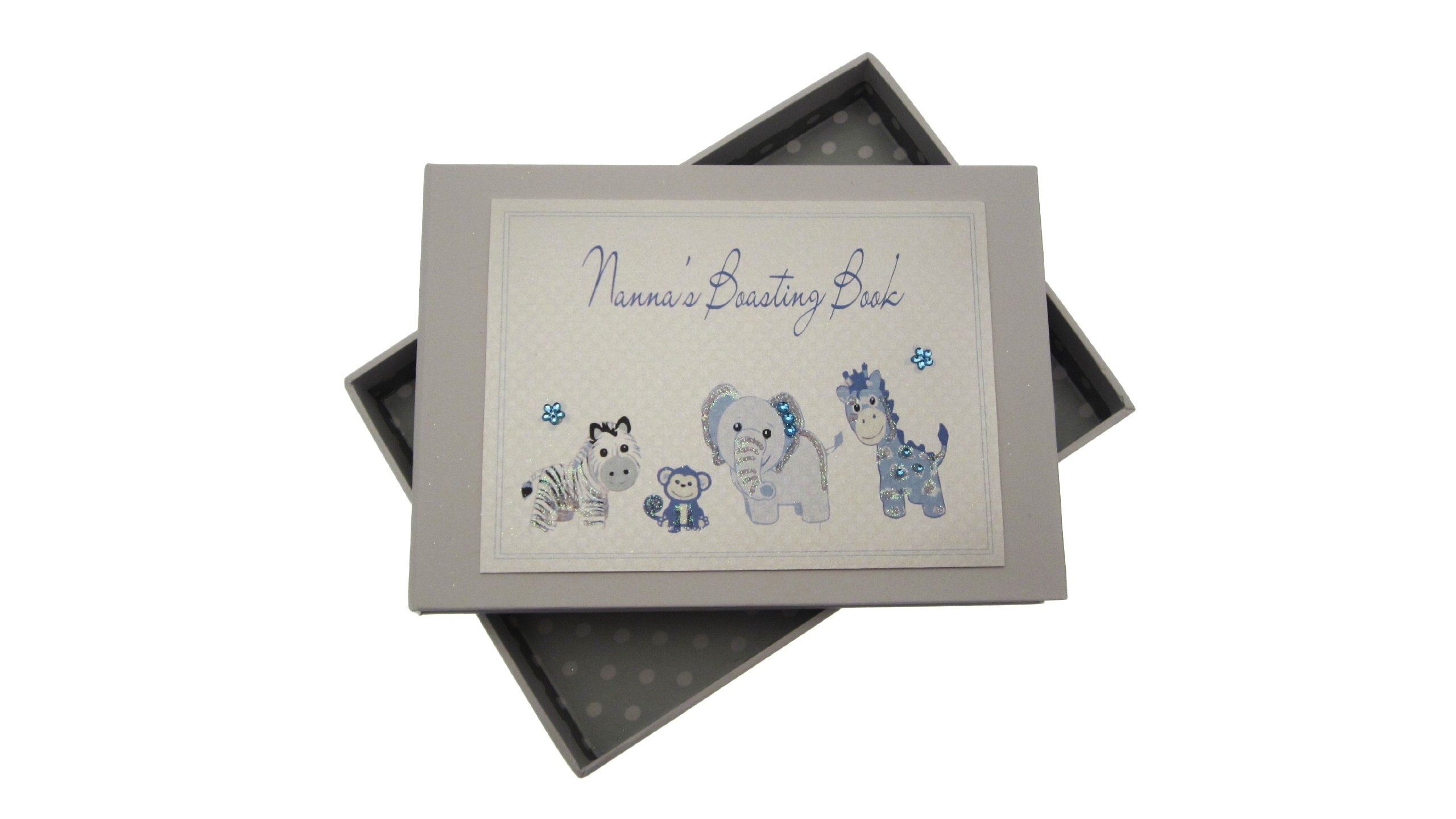 White Cotton Cards Nanna's Boasting Book Tiny Photo Album Toys Range (Blue)