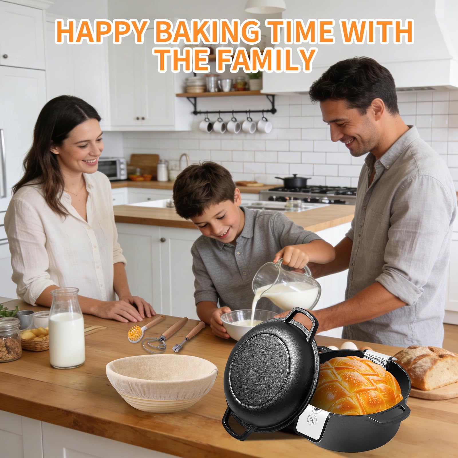 Pre-Seasoned Dutch Oven - Bread Baking Kit -8