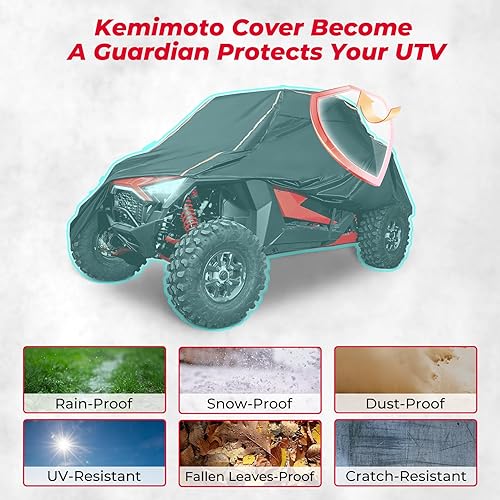 Miniatura 3 de Funda RZR PRO XP, KEMIMOTO para UTV, impermeable, para todo tipo de clima, con tiras reflectantes, compatible con Polaris, Can-Am, Kawasaki, CFMOTO,
