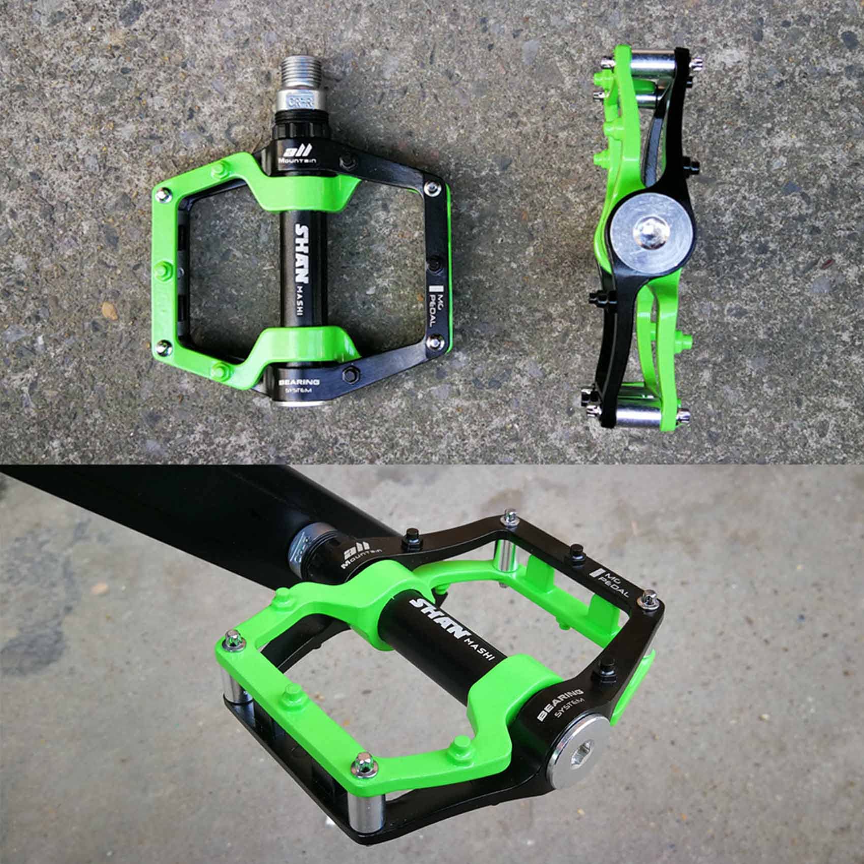 Fahrradpedale aus Aluminiumlegierung, Mountainbike-Pedale mit abnehmbaren rutschfesten Stollen 9/16