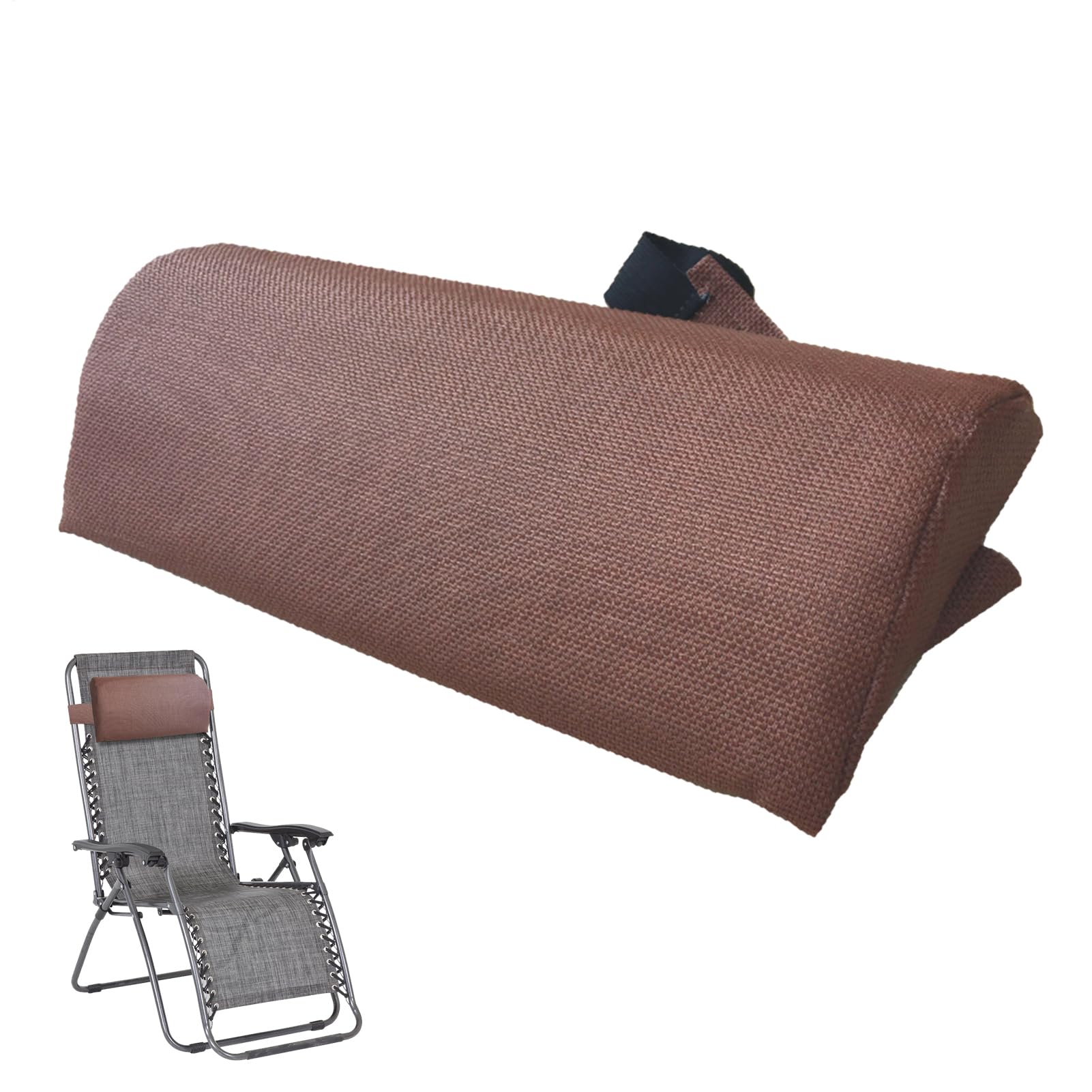 Deck Chair Head Cushion - Sun Lounger Head Pillow, Head And Neck Support Pillow For Recliner Chair, Soft Recliner Headrest Pillows With Strap, Adjustable Memory Foam Cushion For Chairs, Armchairs