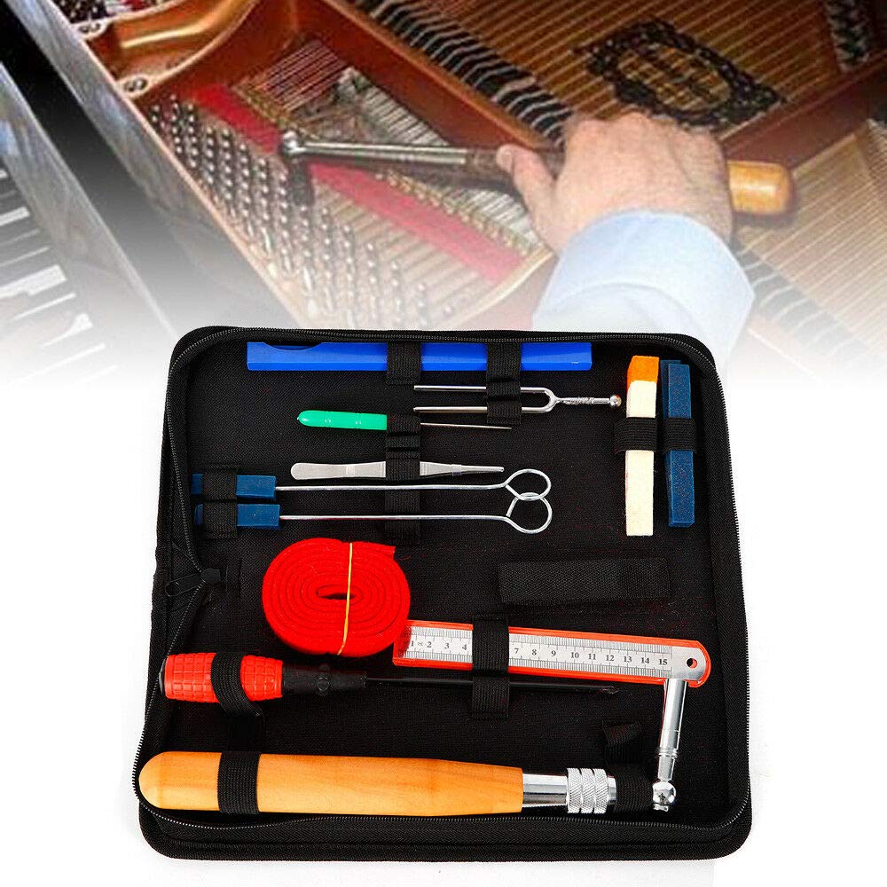 Kit professionale per tuning, per accordatore, 13 pezzi + 1 sacchetto, gomma + manico in legno + acciaio inox