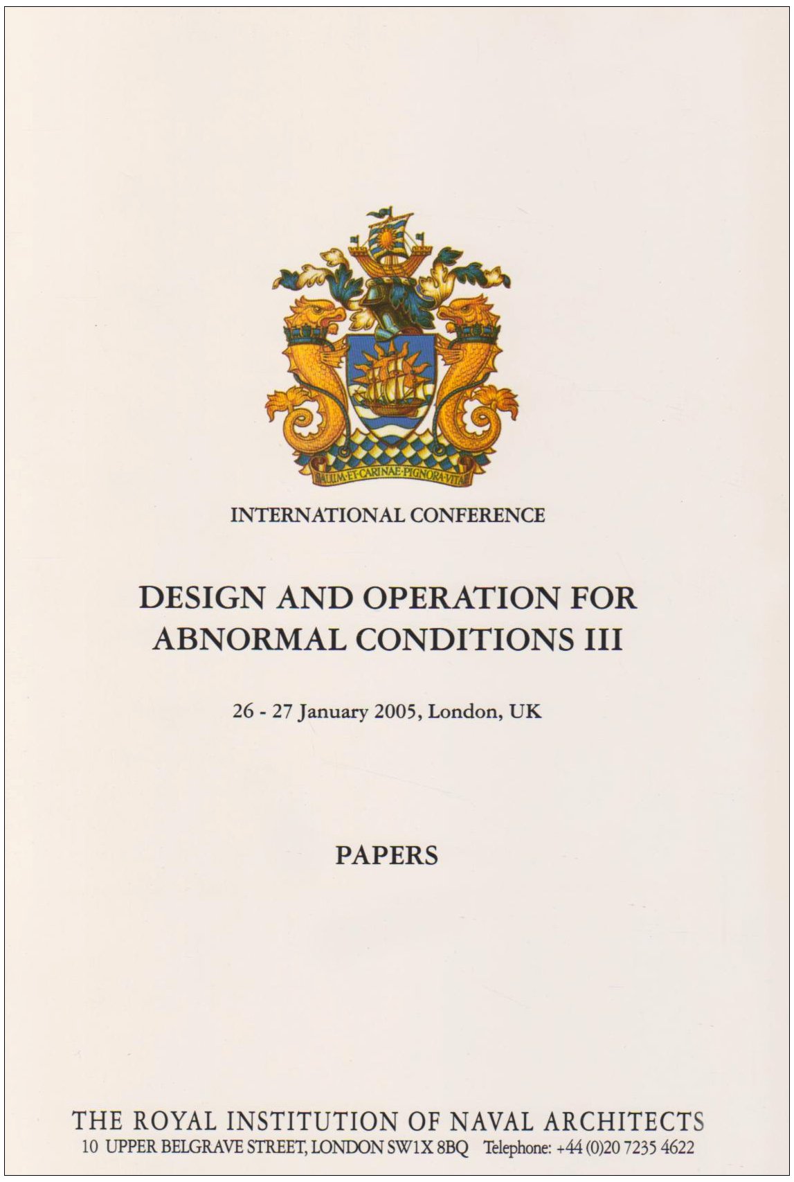 Design and Operation for Abnormal Conditions: Bk. 3