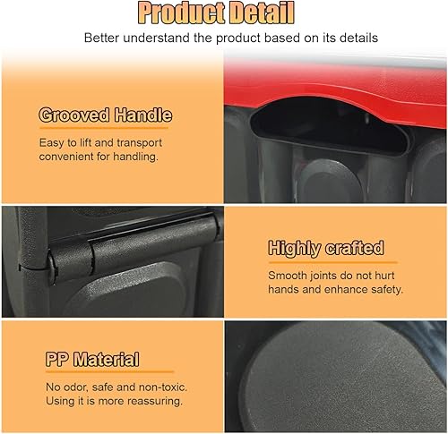 Miniatura 3 de Organizador de maletero de automóvil, caja de almacenamiento plegable de plástico con tapa, contenedor grande de herramientas para automóvil con