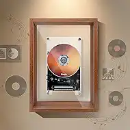Retro Music Photo Frame CD Player, Professional-Grade CD Laser Head, Dual-Purpose Wall-Mount/Desktop Design, Requires External Speakers, Digital Display & Remote,CD not included, Festival Gift.