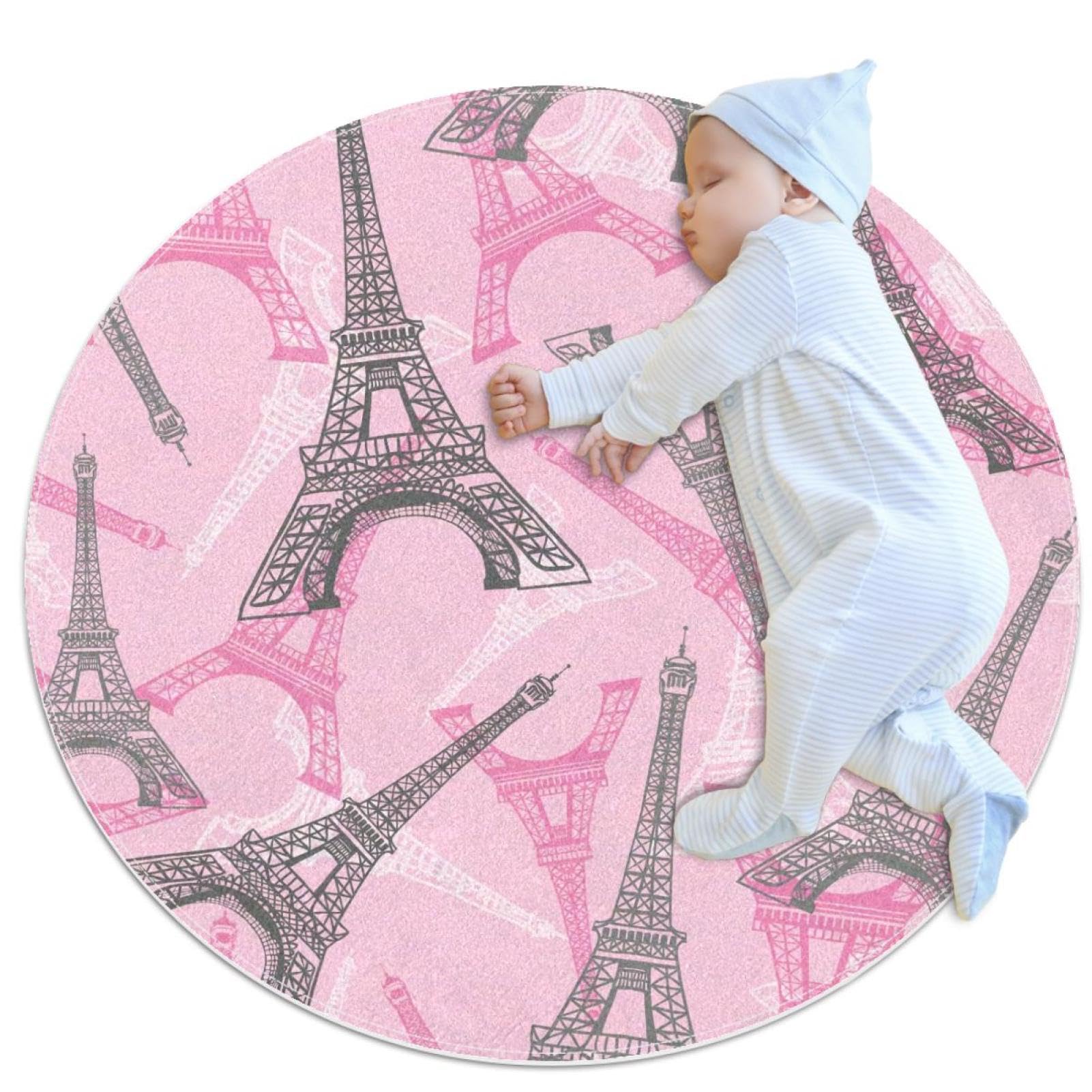 Tapis de salle de bain Paris avec motif Tour Eiffel doux pour chambre bébé